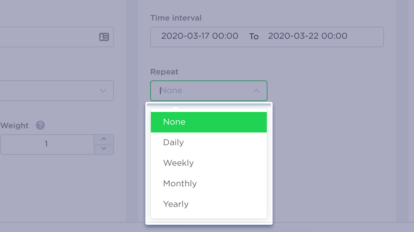 Bannernow edit schedule interval repeat