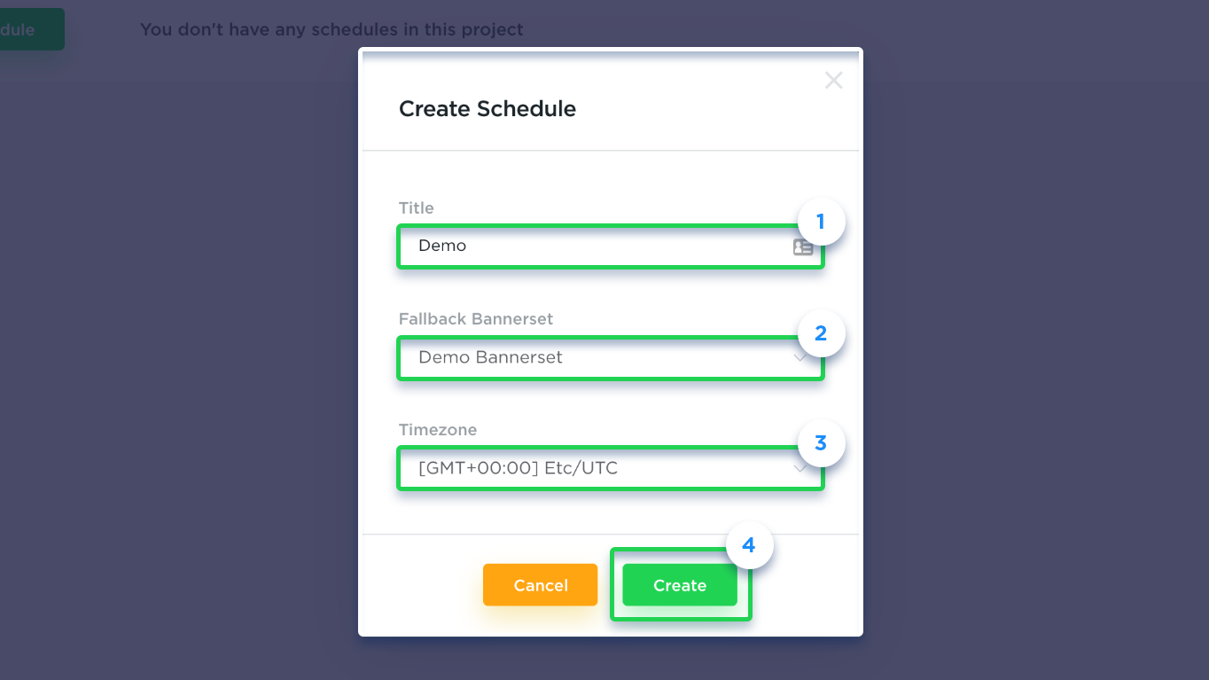 BanneNow new schedule panel