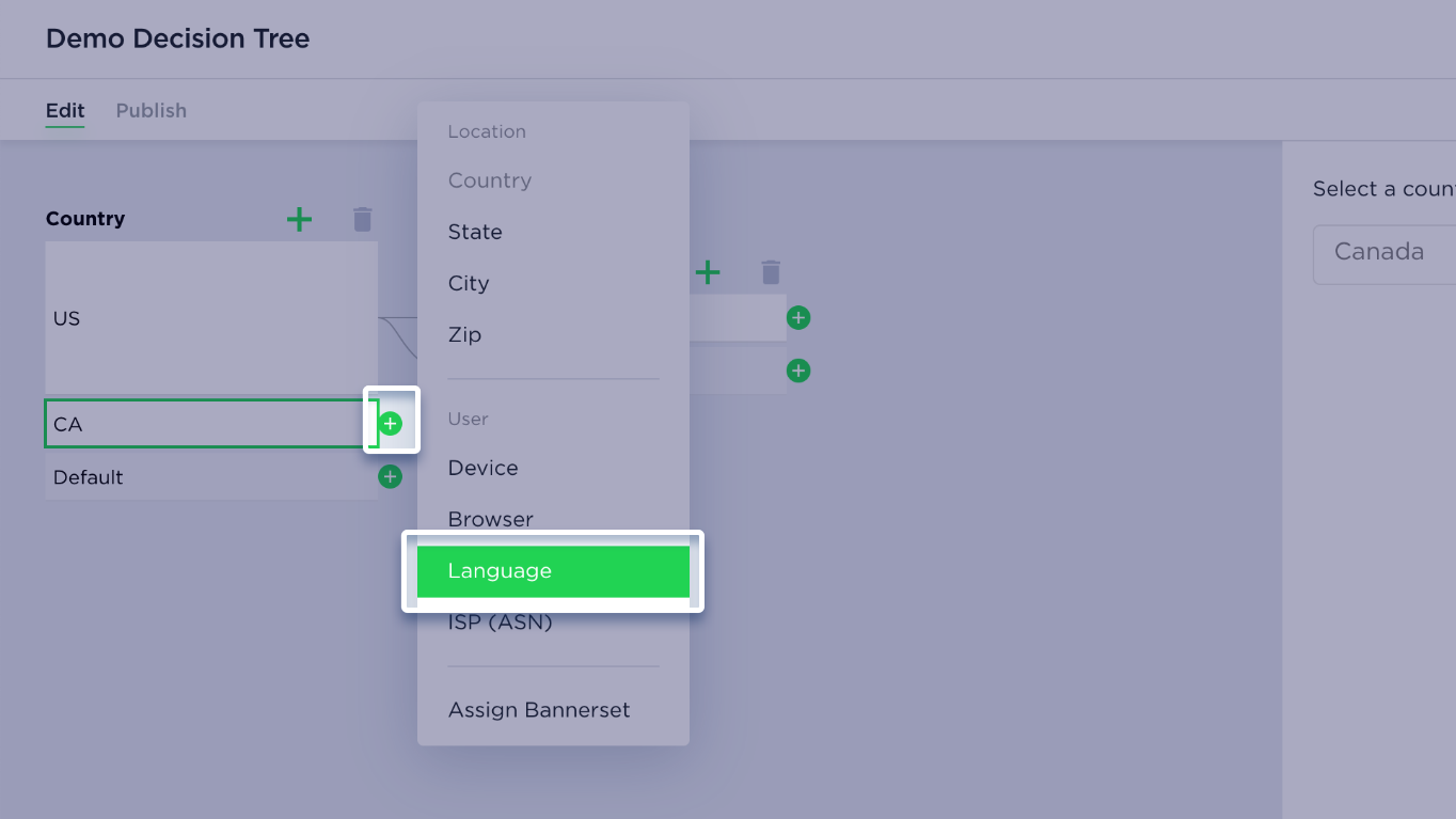 Decision tree select language